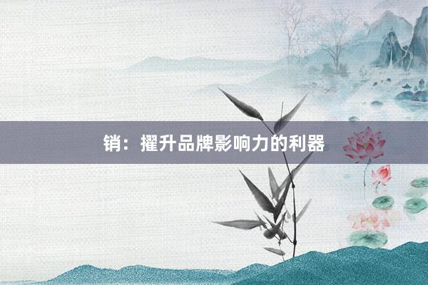 销：擢升品牌影响力的利器